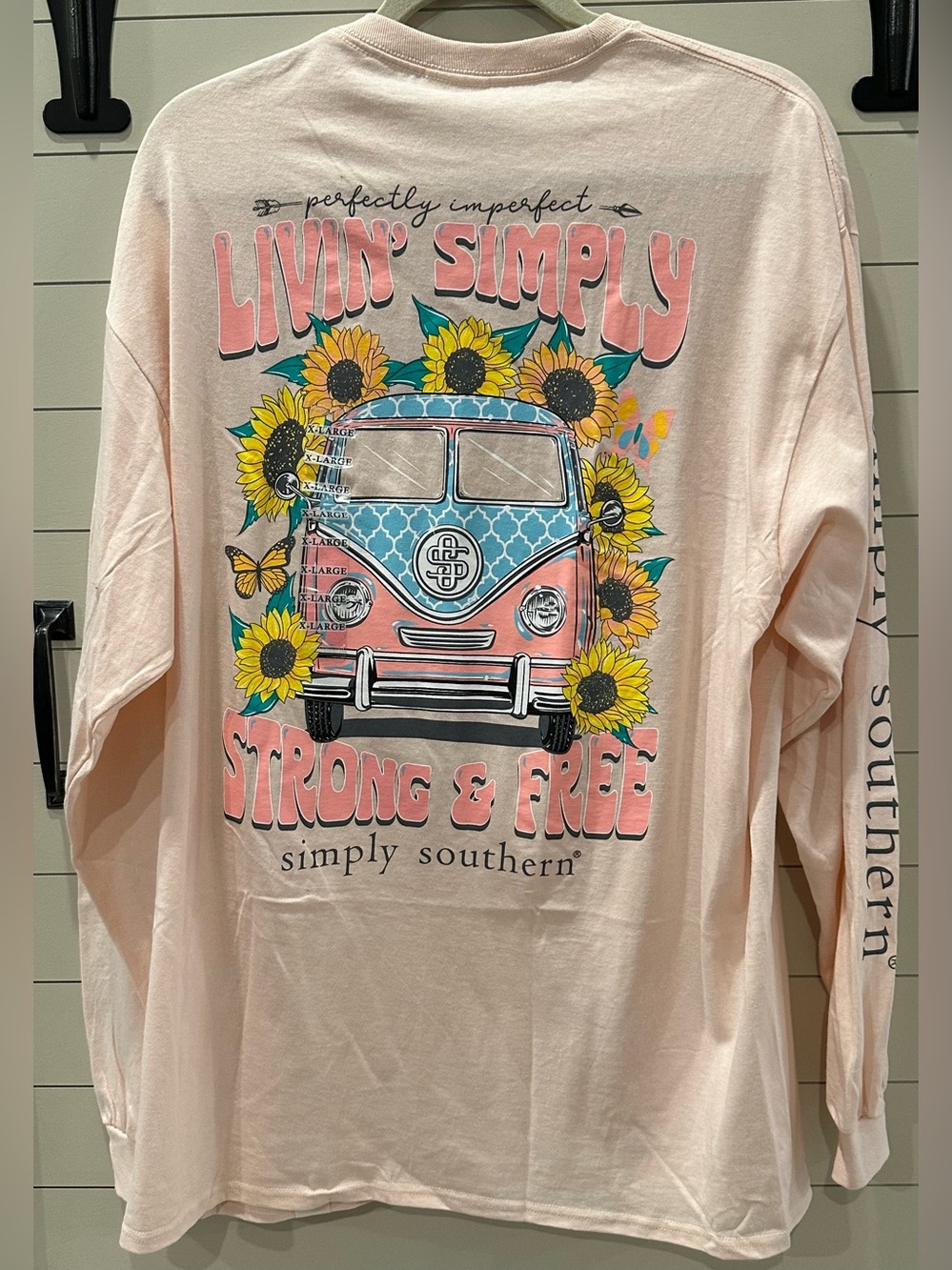 NWT Simply Southern "Livin' Simply" Sunflower Graphic Long Sleeve Tee Size XL